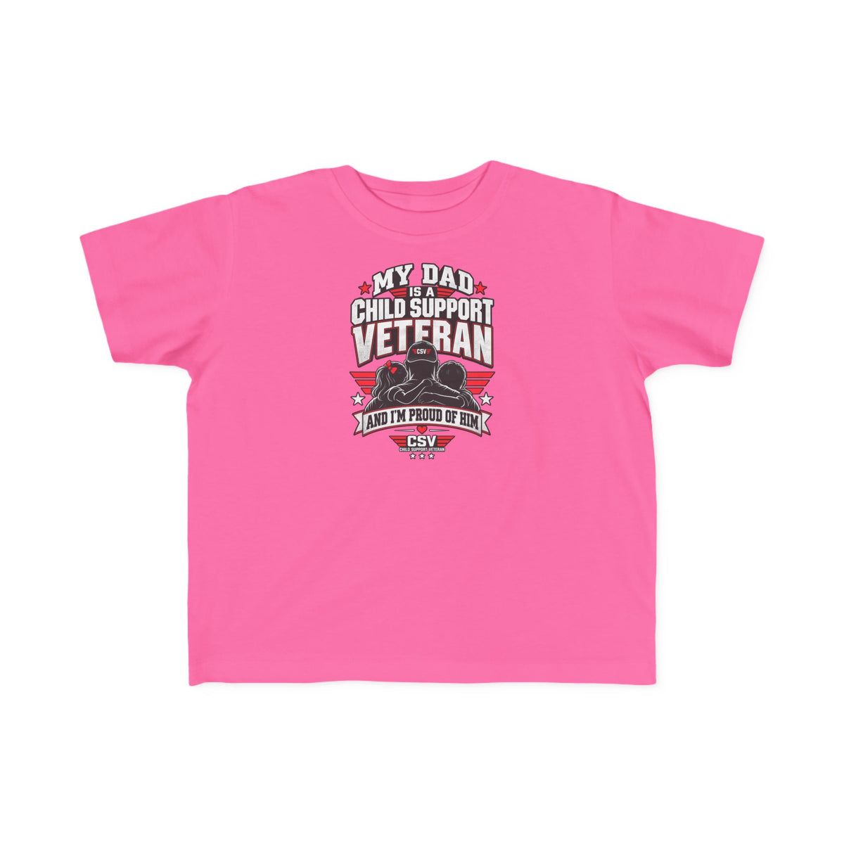 Toddler Tee - "My Dad Child Support Veteran" Patriotic Military Kids Shirt