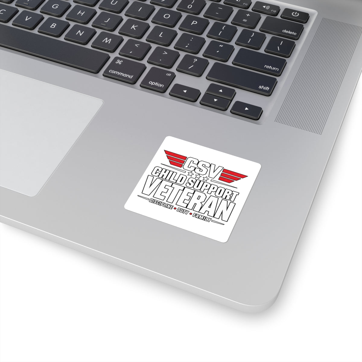 Child Support Veteran Square Sticker — CSV Discipline Duty Family