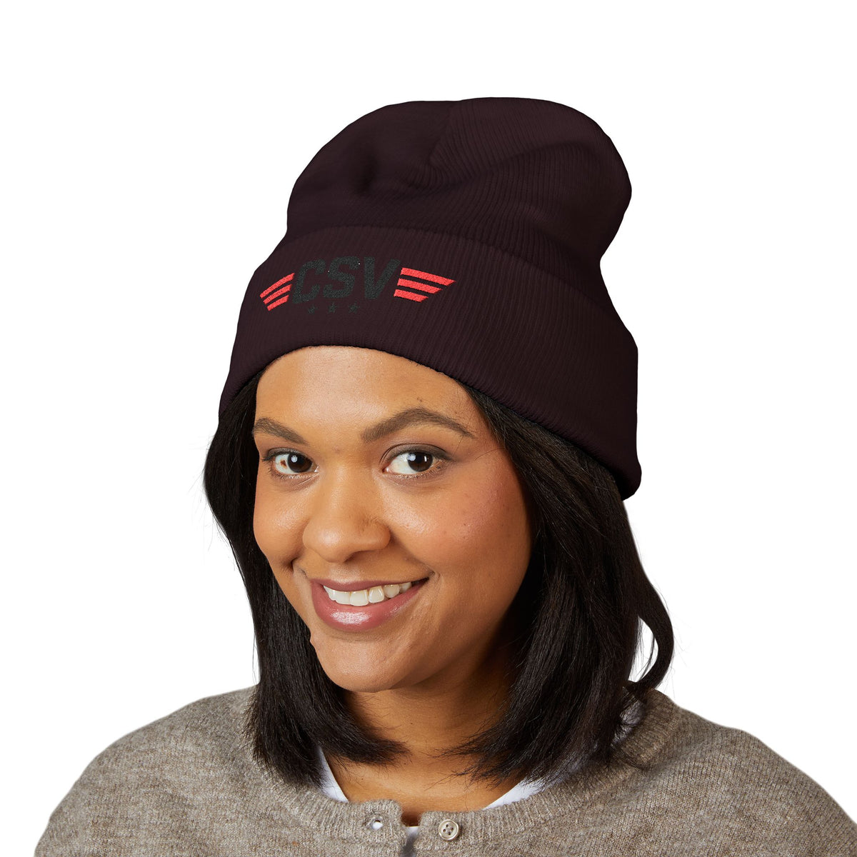 CSV  Embroidered Beanie – Classic Cuffed Winter Hat